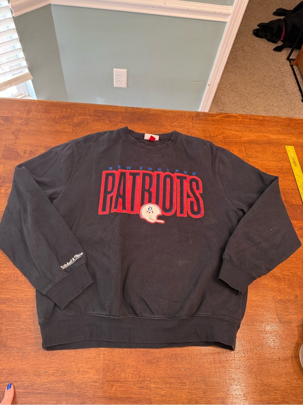 Mitchell & Ness VTG Style NE Patriots Crewneck Sweatshirt Pat Patriot Black XL
